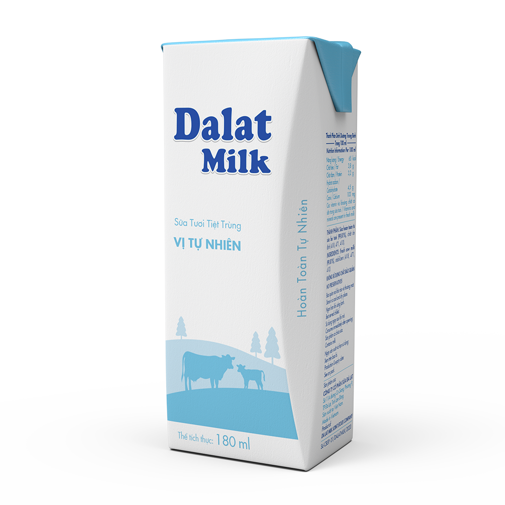 Sữa Tươi Tiệt Trùng Vị Tự Nhiên 180ML